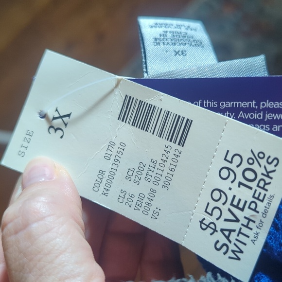 catherines Blue Pointelle Knit Long Open Duster Cardigan Sweater NWT Sz 3x - Picture 4 of 7